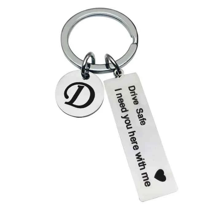 Premium Custom Initial Keychain - Engraved Stainless Steel