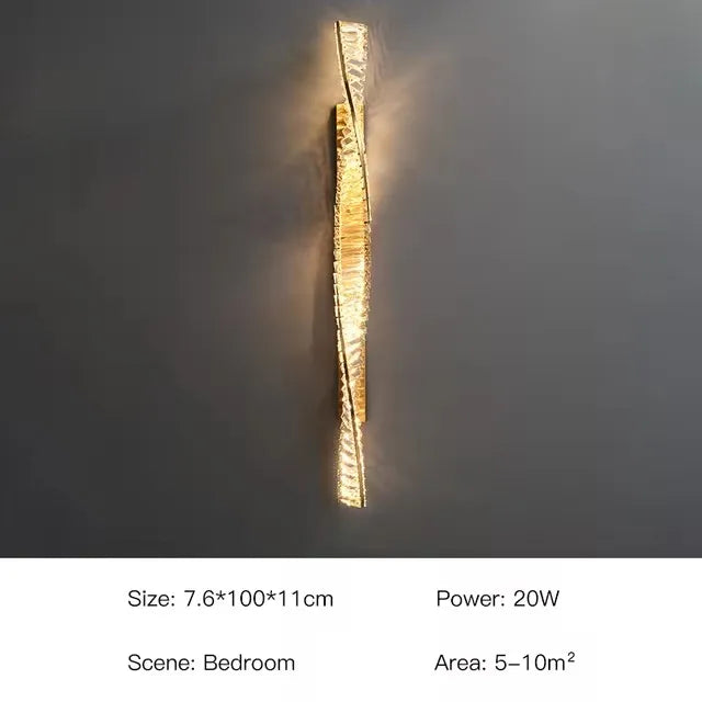 Luxury Crystal Wall Lamp - Gold LED Sconce Lighting