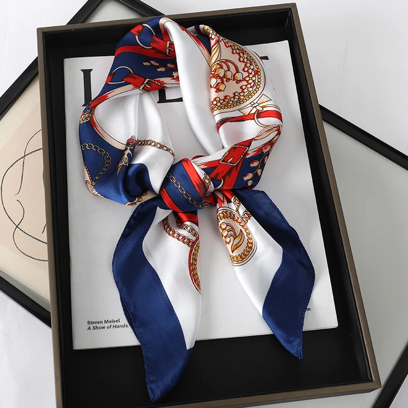 Luxury Square Silk Scarf - Satin Hair Bandana & Neckerchief
