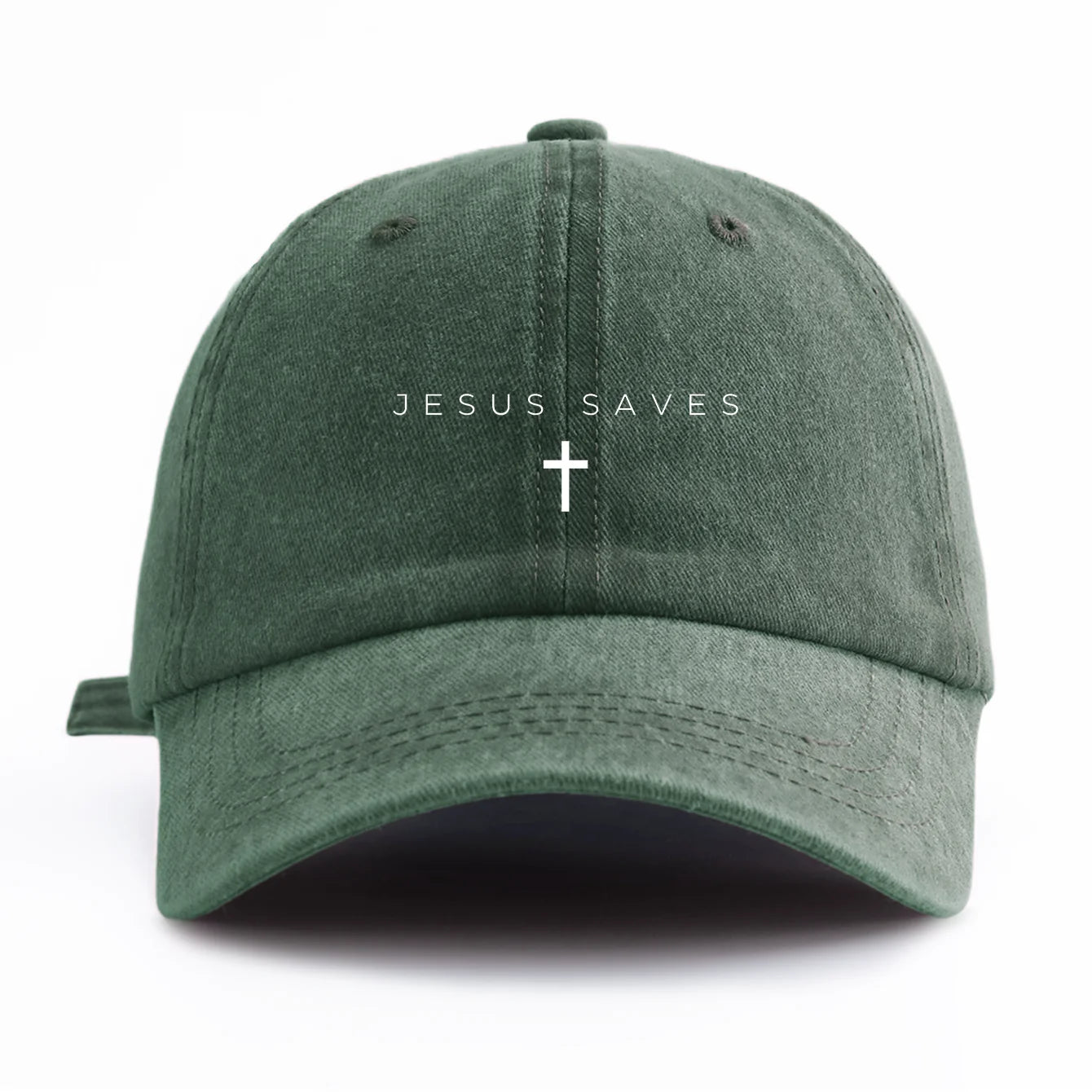 1pc JESUS SAVES Print Washed Baseball Cap for Adults,Minimalist Retro Style Casual Soft Adjustable Dad Hat, Perfect As Gift - Tulique