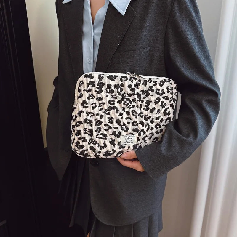 Premium Leopard Print Laptop Sleeve - Fits 11-15 Inch Laptops