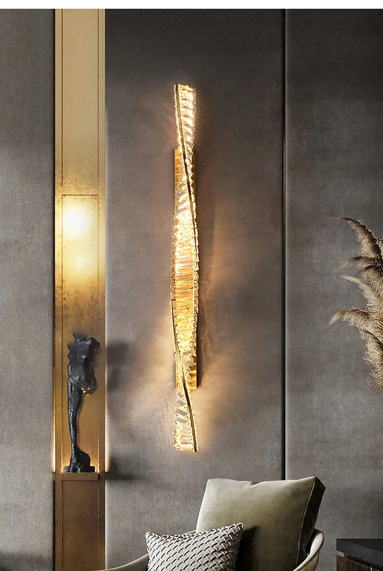 Luxury Crystal Wall Lamp - Gold LED Sconce Lighting