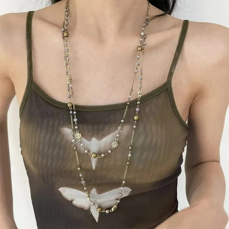 Luxury Rhinestone Cross Necklace - Vintage Y2K Party Jewelry