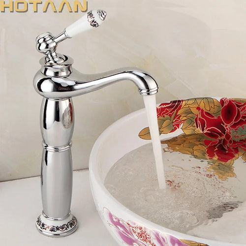 Modern gold basin faucet - single handle brass bathroom faucet with ceramic taps