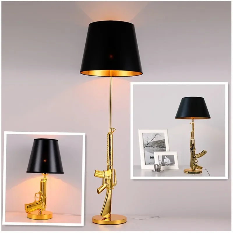 Luxury AK47 Gun Design Lamp - Creative Metal Desk Decor