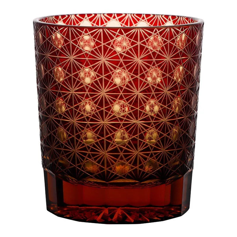 Premium Crystal Whiskey Glass - Hand-Carved Japanese Design