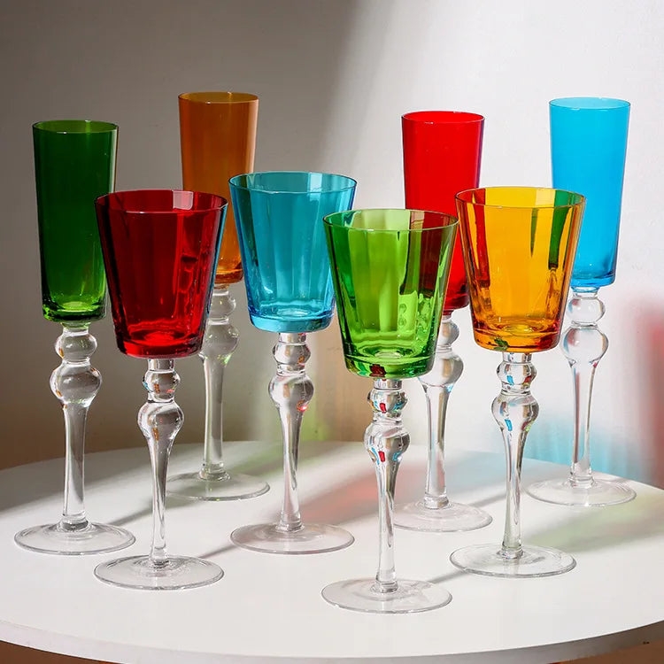 Elegant High-Footed Premium Wine Glass - Creative Bubble Design