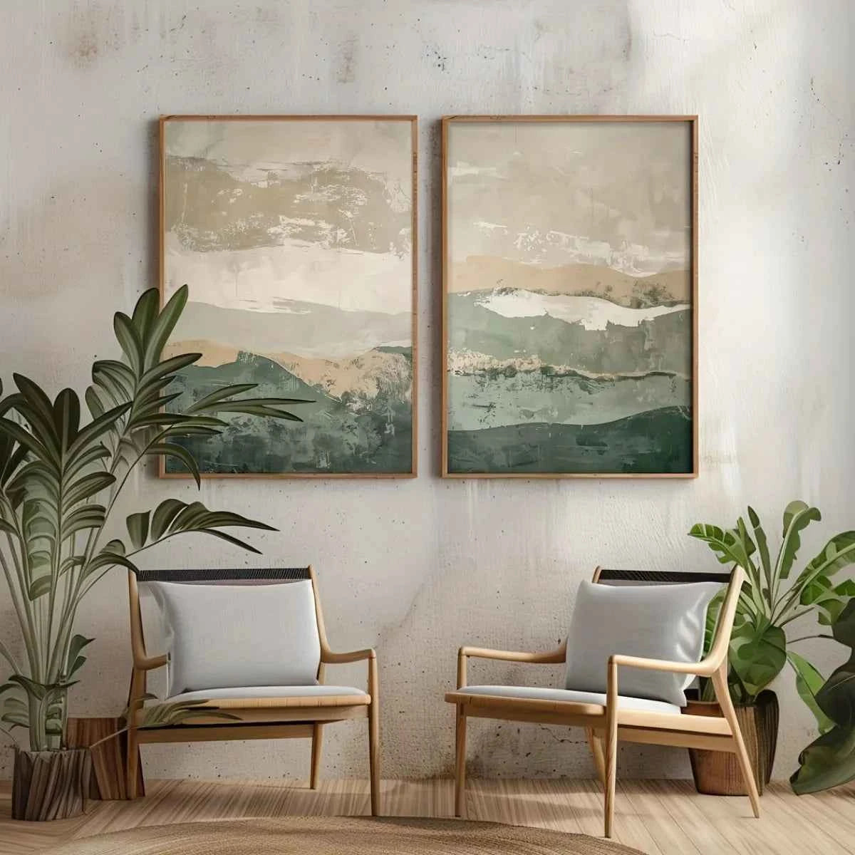 Elegant Wabi Sabi Art Print - Minimalist Japanese Mountain Canvas