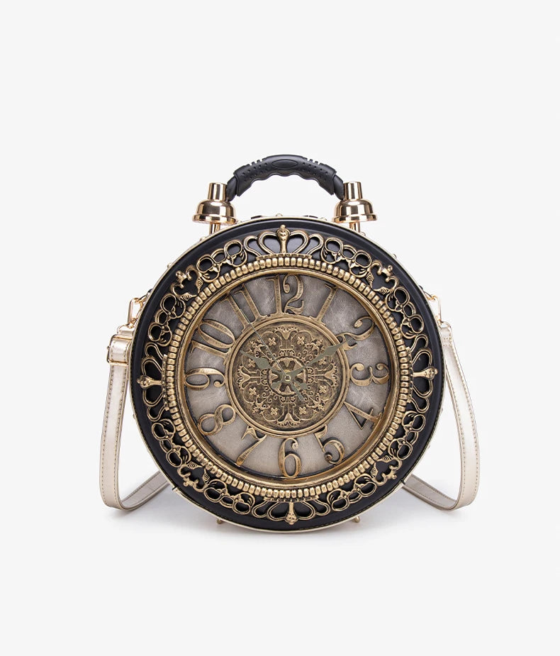 Elegant Clock Handbag - Unique Design Crossbody Bag