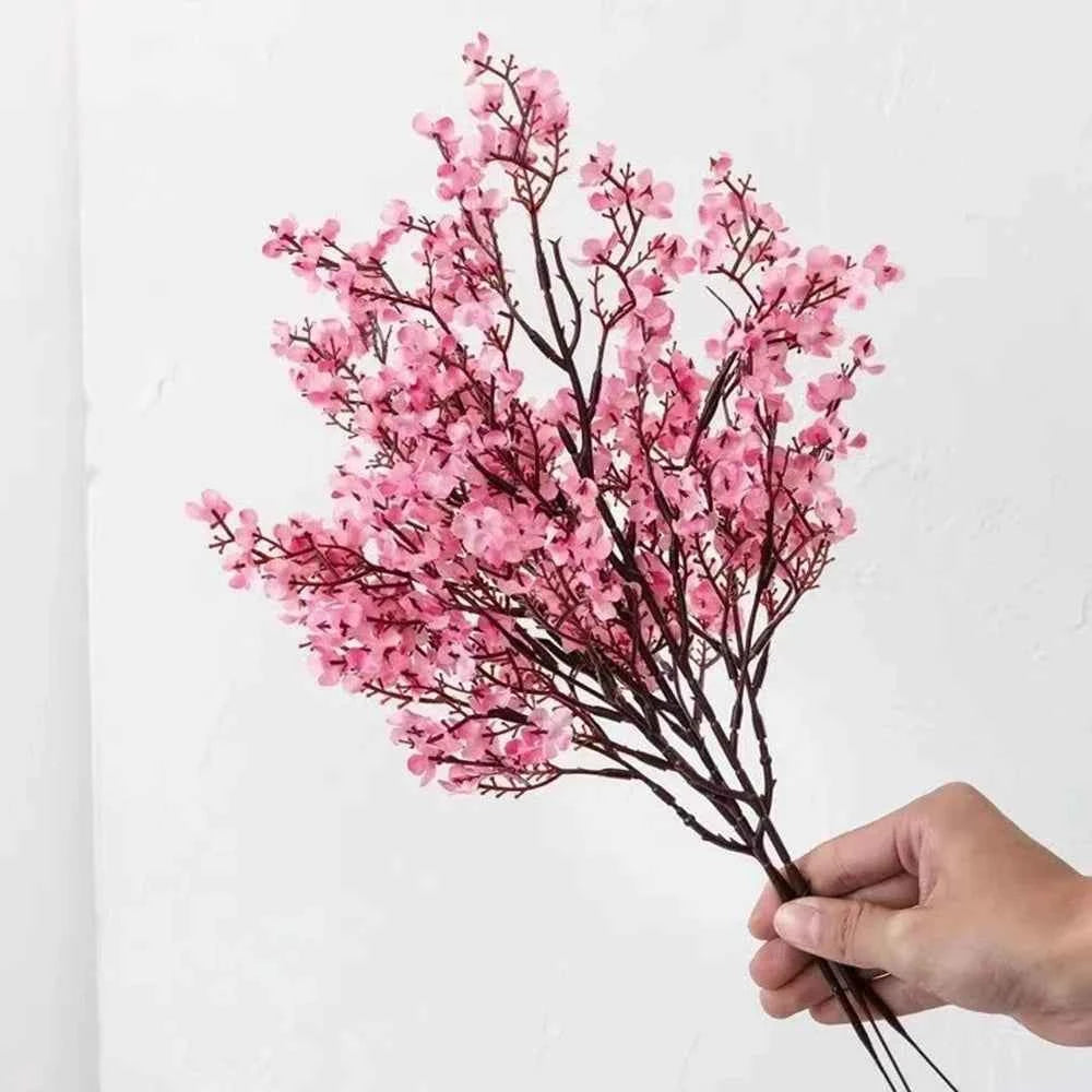 Elegant Artificial Cherry Blossoms & Gypsophila