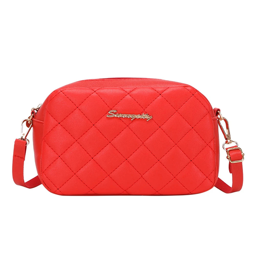Tassel Embroidery Crossbody Bag - Chic Lingge Plaid Camera Bag with Chain Strap for Women - Tulique