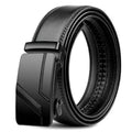Luxury Plus Size Mens Belt - Black PU Leather Automatic Buckle
