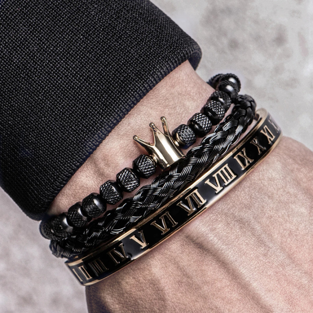 Luxury Men's Royal Crown Bracelet - Adjustable Stainless Steel