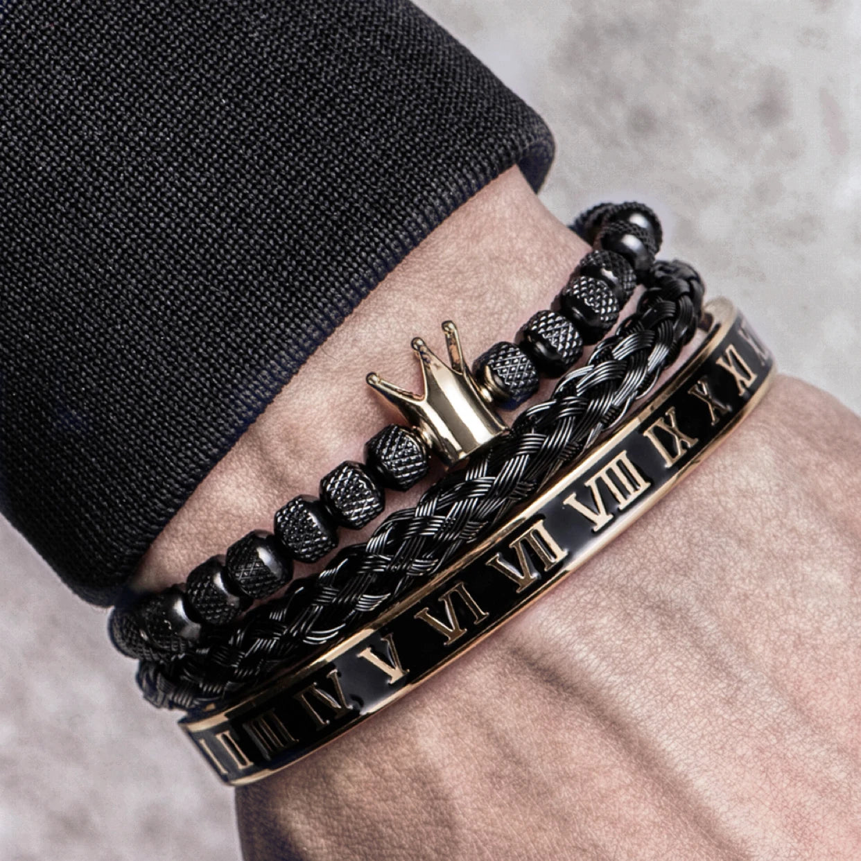 Luxury Men's Royal Crown Bracelet - Adjustable Stainless Steel