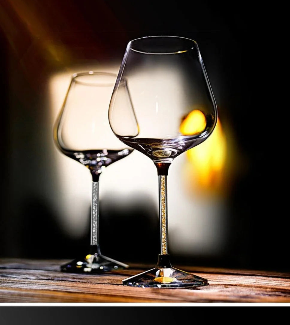 Elegant Luxury Crystal Wine Glasses - Set of Tall Party Flutes