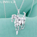 Elegant Sterling Silver Horse Necklace - Luxury Pendant Chain
