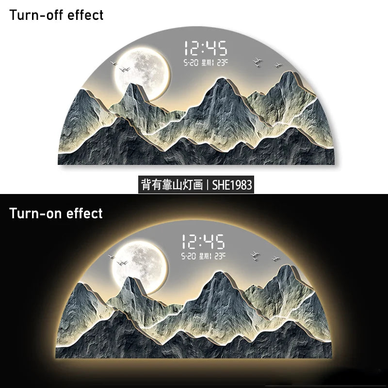 Luxury Landscape Wall Art - Auspicious Mountain LED Lighting Painting