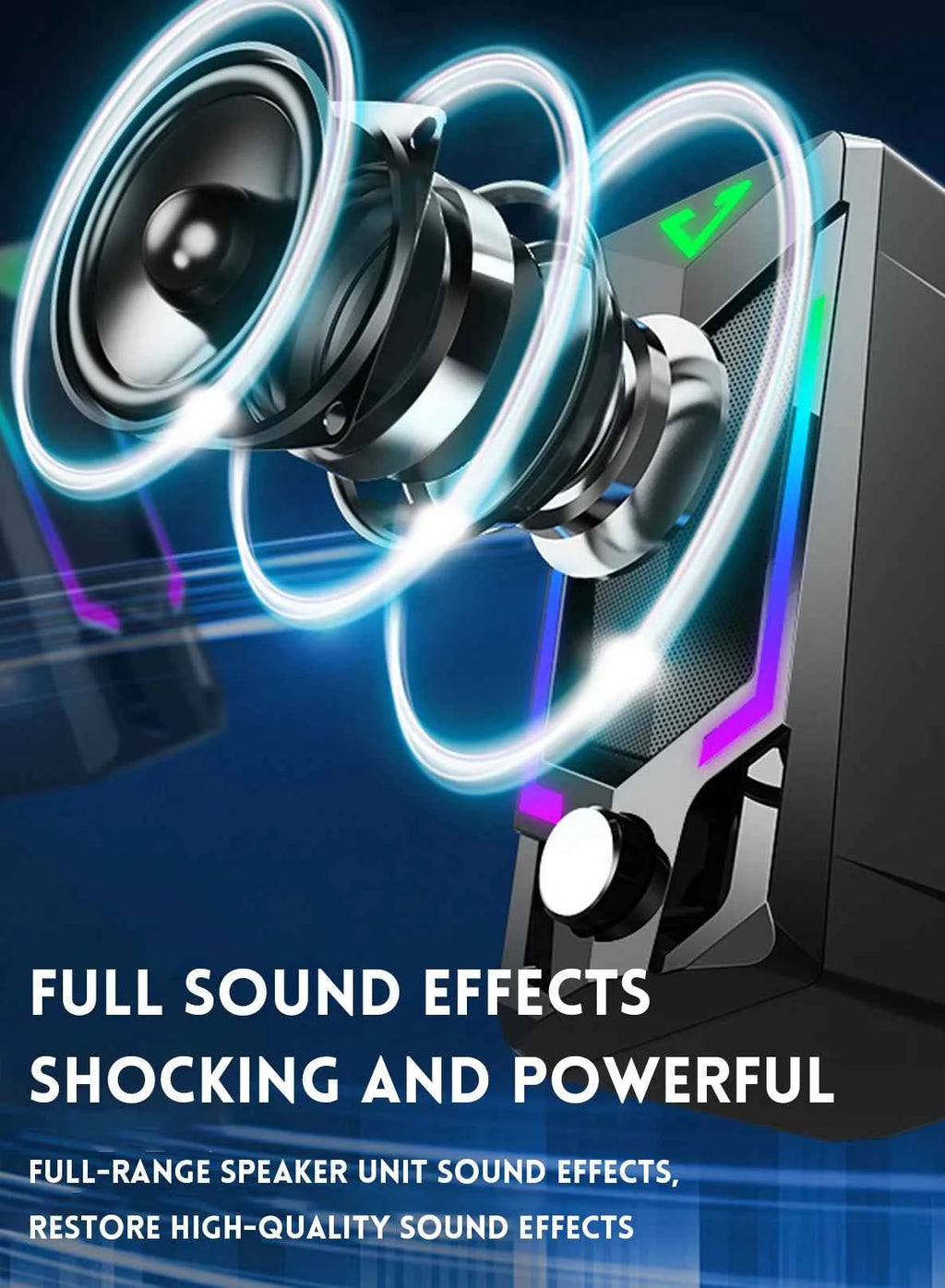 RGB Computer Speaker - Immersive Desktop Stereo Sound