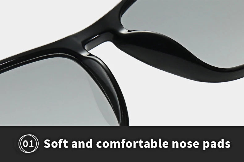 Premium Vintage Square Sunglasses - Photochromic & UV Protected