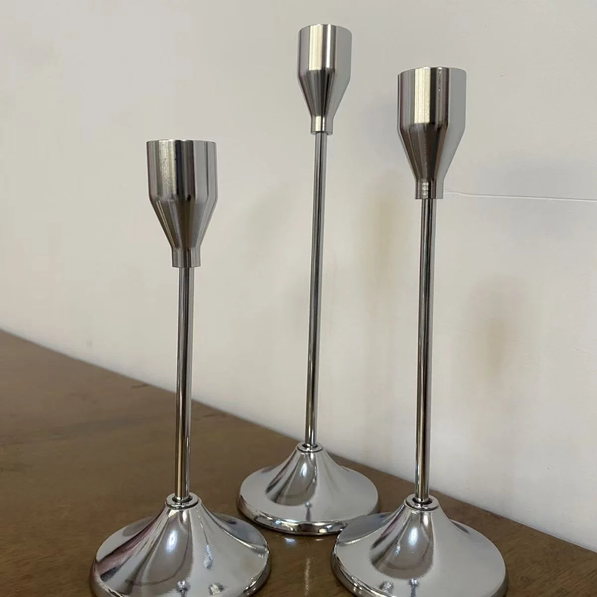 Elegant European Metal Candle Holder Set - 3 Piece