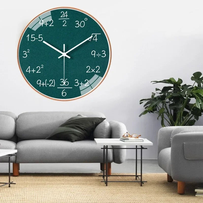 Elegant Modern Math Wall Clock - Non-Ticking Art Decor