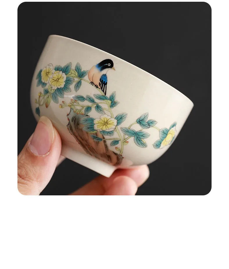 Elegant Portable Travel Tea Set - Hand-painted Ceramic Teaware