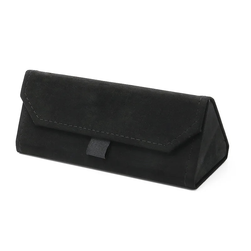 Plush Triangle Folding Glasses Case - Soft & Elegant