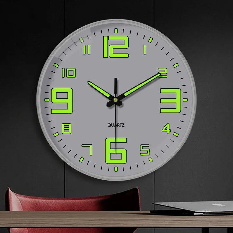 Elegant Silent Luminous Wall Clock - 8 Inch Quartz