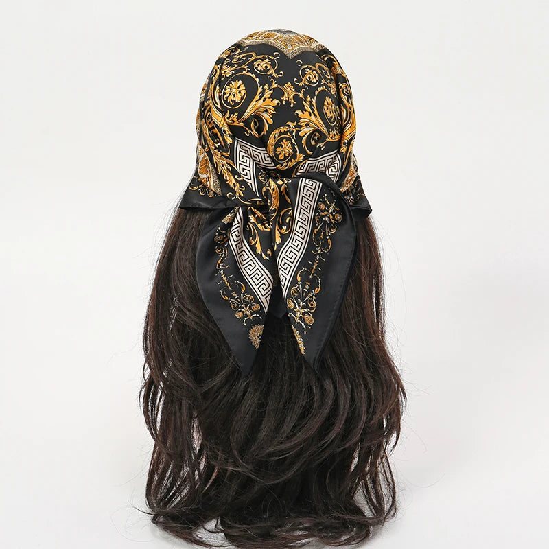 Luxury Square Silk Scarf - Satin Hair Bandana & Neckerchief