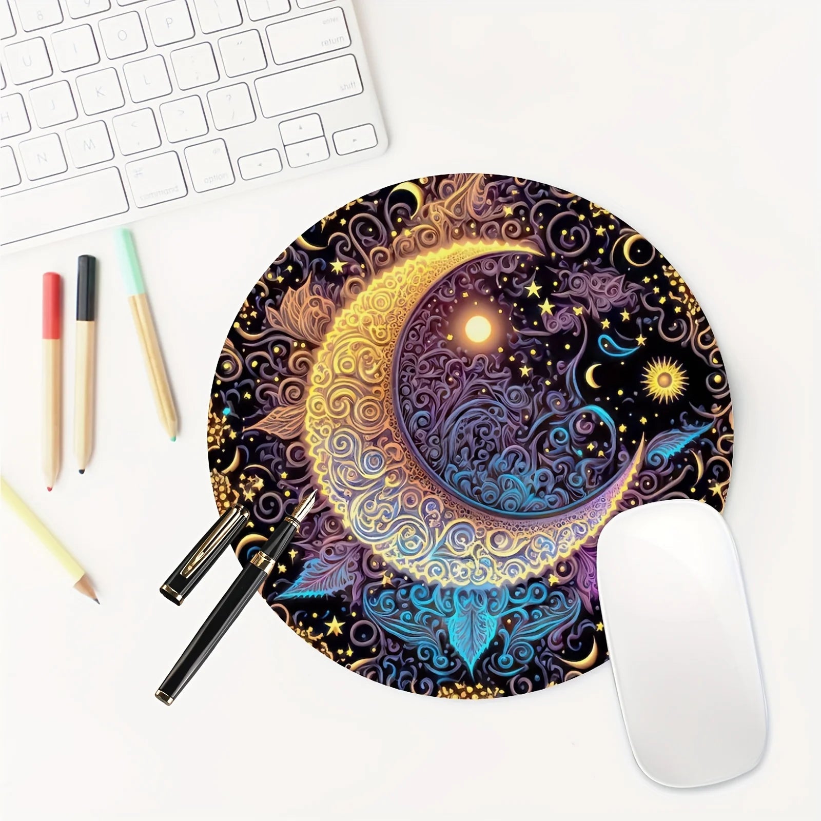 Premium Round Gaming Mouse Pad - Non-slip Rubber Desk Mat
