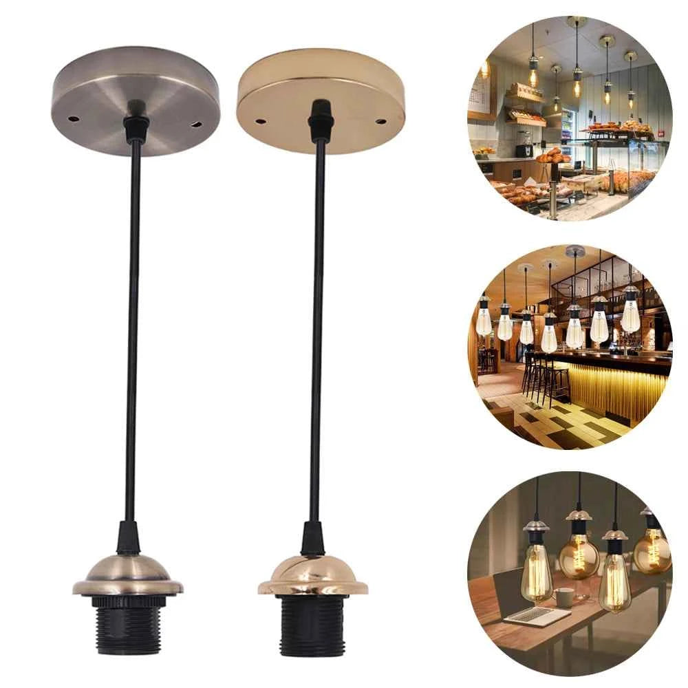 Elegant Vintage Lamp Base - E27 Socket Pendant Holder