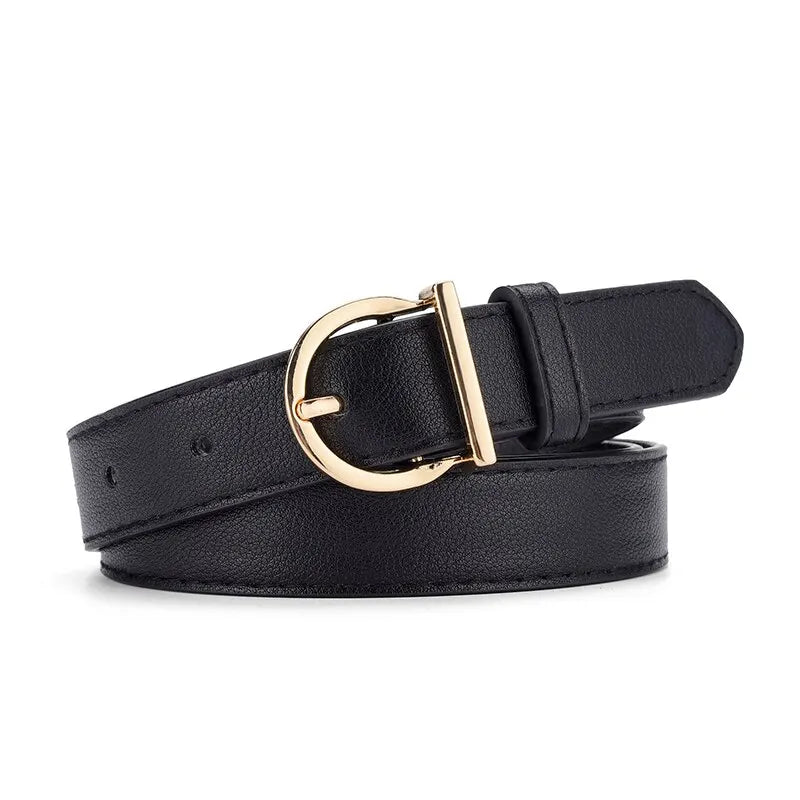 Luxury Soft PU Leather Belt - Elegant Pin Buckle Waistband