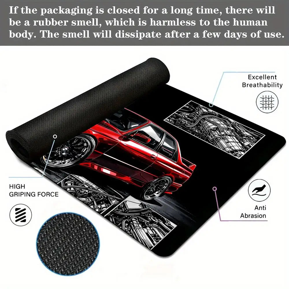 Premium Gaming Mouse Pad - Red Classic Car Desk Mat