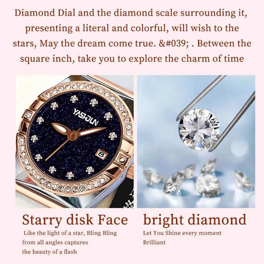 Elegant Ladies Quartz Watch - Waterproof Rose Gold Steel