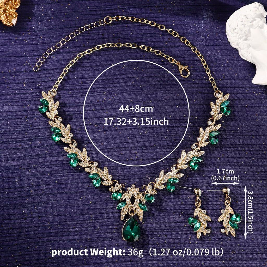 Exquisite Luxury Rhinestone Bridal Jewelry Set - Crystal Necklace & Earrings