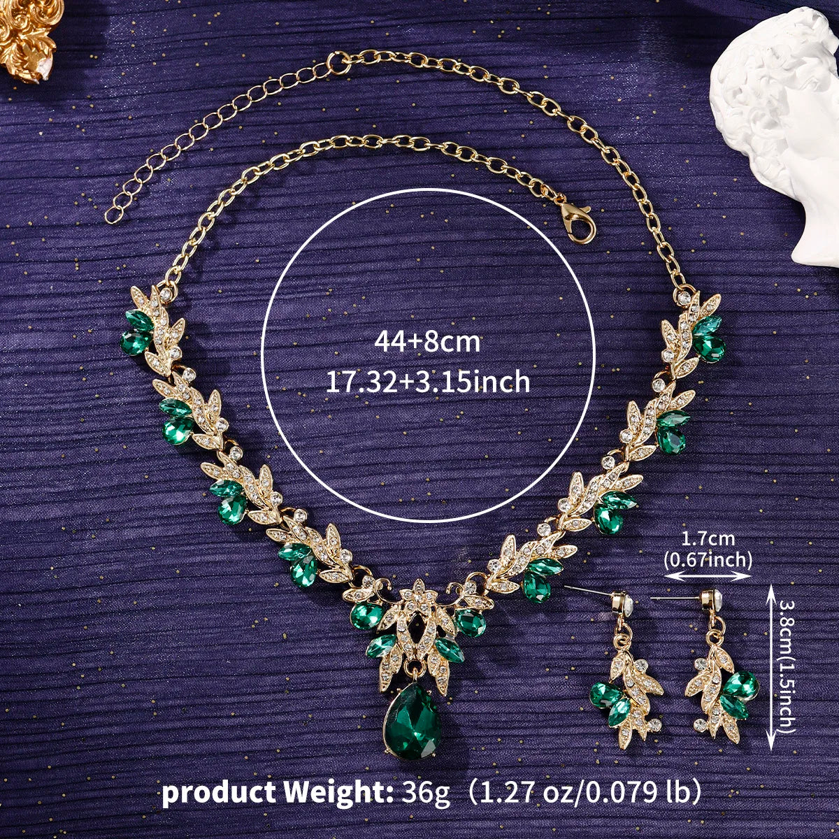 Exquisite Luxury Rhinestone Bridal Jewelry Set - Crystal Necklace & Earrings