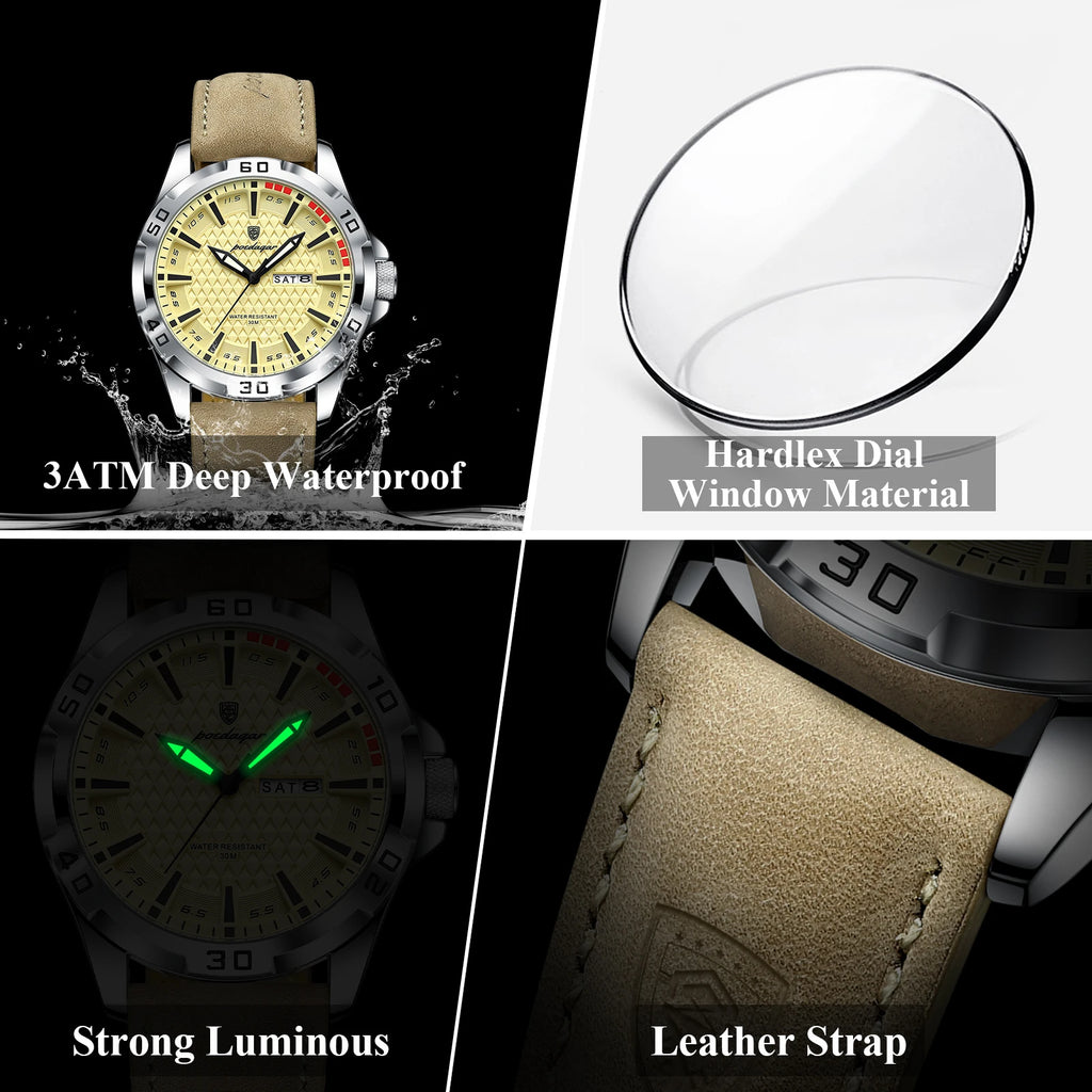 Luxury Mens Quartz Watch - Waterproof Business Wristwatch