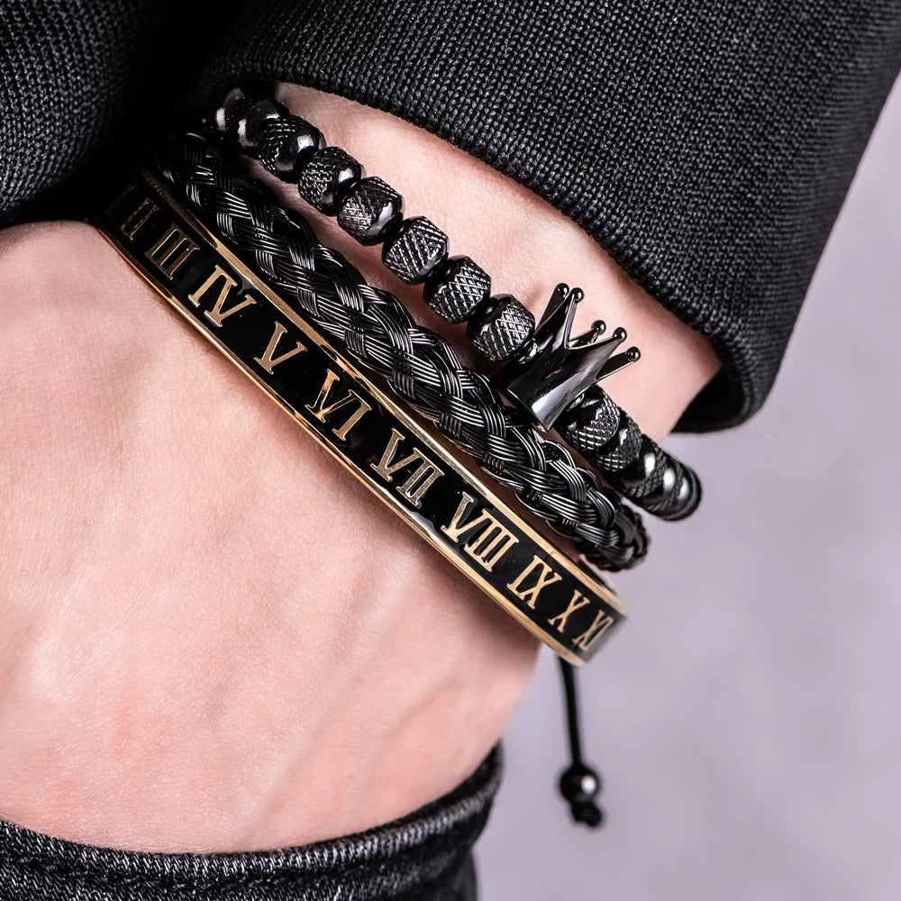 Luxury Men's Royal Crown Bracelet - Adjustable Stainless Steel