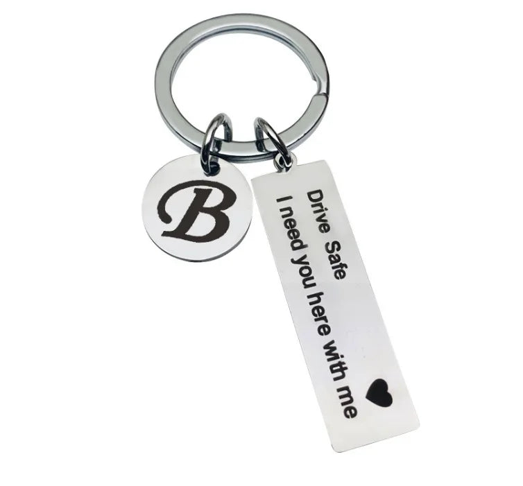 Premium Custom Initial Keychain - Engraved Stainless Steel