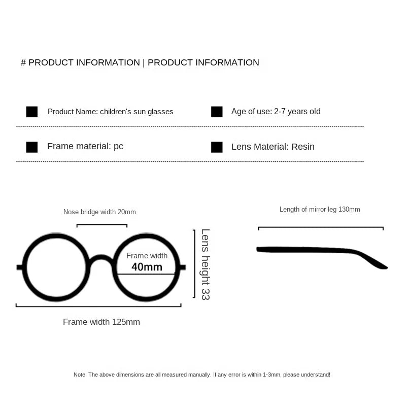 Premium Kids Sunglasses - UV400 Vintage Square Eyeglasses