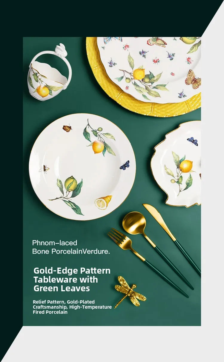 Elegant Ceramic Dinner Plate - European Style Round Dish
