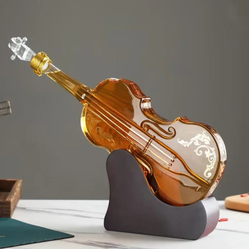 Premium Glass Guitar Decanter - Elegant Wine Aerator Set