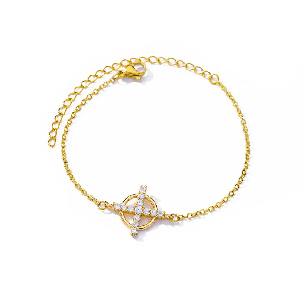 Elegant Zircon Flowers Bracelet - Luxury Gold Steel Jewelry