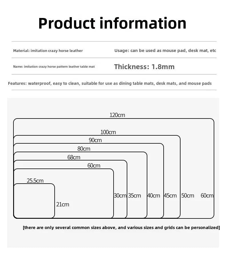 Premium Waterproof Desk Pad - Non-slip PU Leather Mat