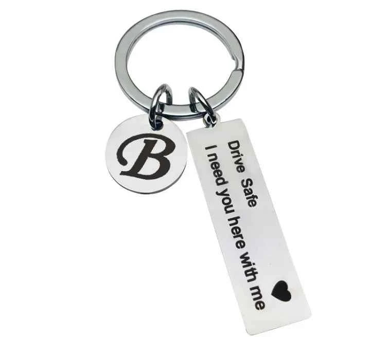 Premium Custom Initial Keychain - Engraved Stainless Steel
