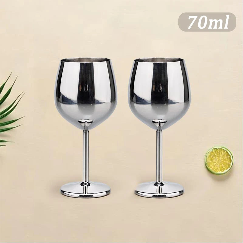 Elegant Stainless Steel Wine Goblet - Durable Metal Cup