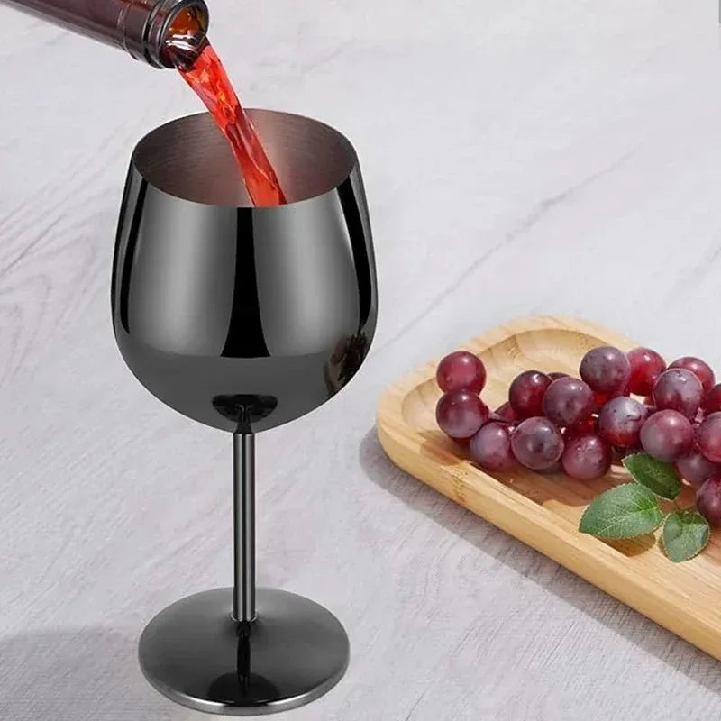 Premium Stainless Steel Wine Goblet - Durable & Elegant 500ml