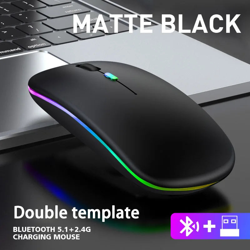 Premium Wireless Rechargeable Mouse - Silent 1600DPI Ergonomic