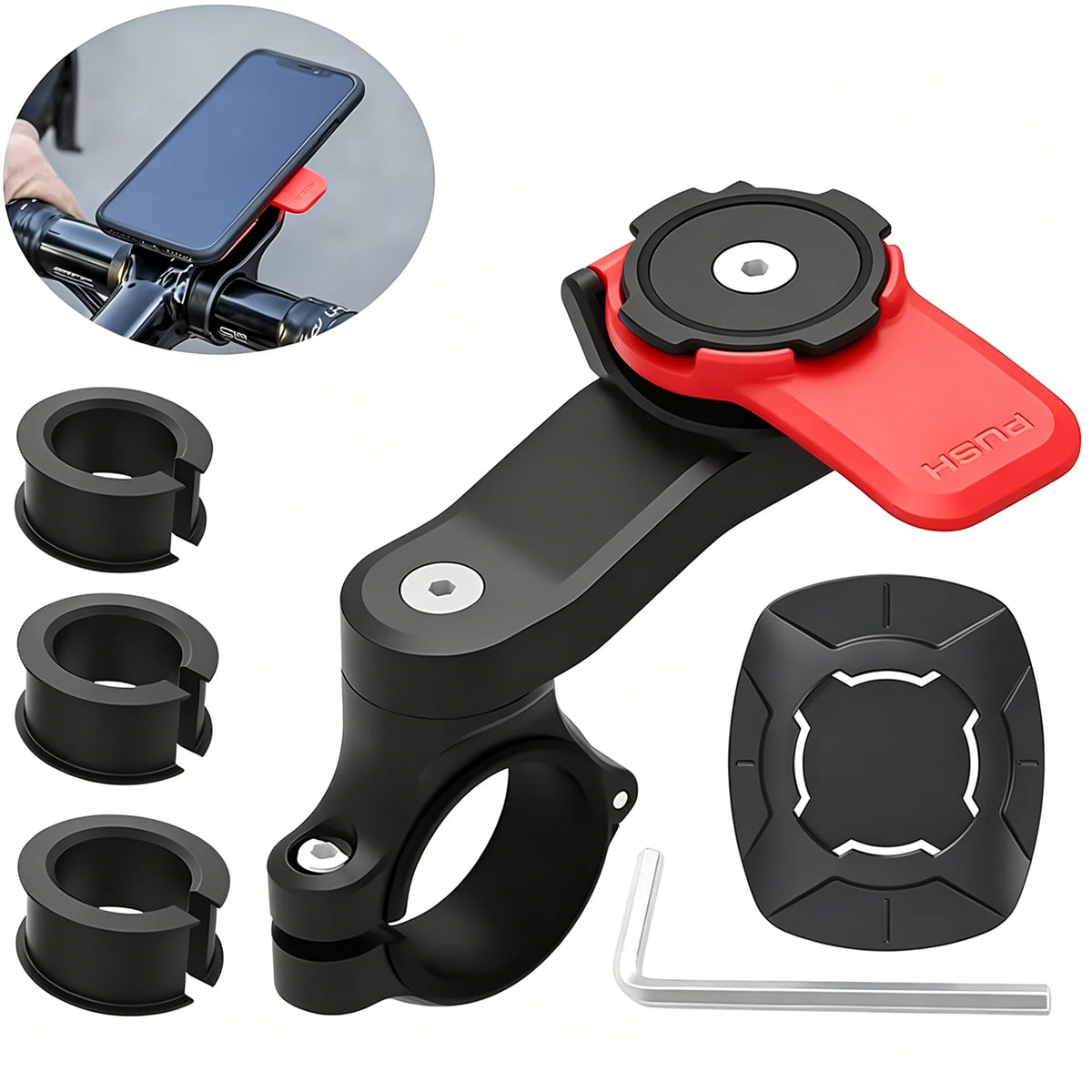 Universal Smartphone Handlebar Mount - Shock Absorber & 360 Rotation