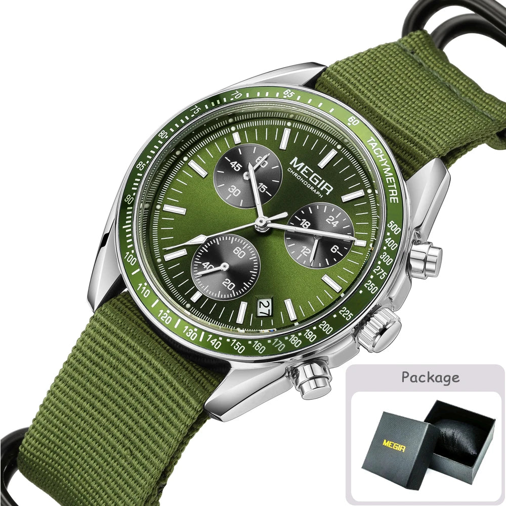 Luxury Men's Sports Quartz Wristwatch - Waterproof Chronograph